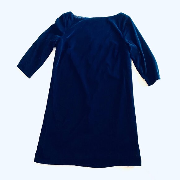 Banana Republic blue velvet mini dress Size 4 elegant holiday party sheath - Picture 2 of 10